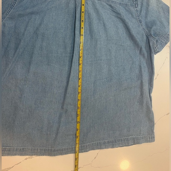 Madewell Denim Short-Sleeve Button-Up Short in Brickton wash - size XL - Picture 7 of 9